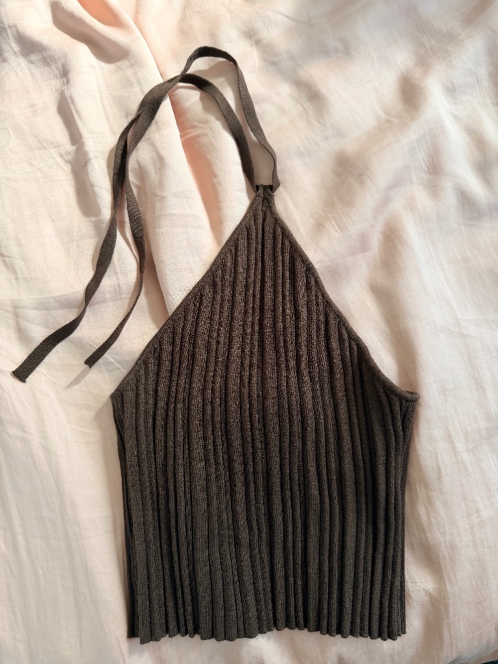 Guess brown halter crop top